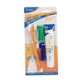 Pet dental kit with orange double-headed toothbrush and beef flavored toothpaste - 93324: Beef Flavor Double Finger Brush Toothpaste Set