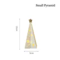 Sapin de Noël pyramidal en céramique avec étoile dorée et lumière LED chaude, hauteur 13 cm - Petit Arbre de Noël Pyramide