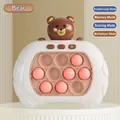 Bear-themed electronic quick push bubble game console with four interactive modes - Brown Bear