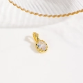 Detail of 18k gold plated turtle pendant with oval clear cubic zirconia stone - Clear (Oval Style)