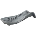 Poggiamestolo grigio in silicone con design antiscivolo a onde e base termica - Grigio