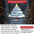 Blue Christmas tree static window sticker with size chart from S to XXL for decor - Small [30*30CM]