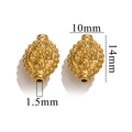 Golden 10x14mm elephant-shaped stainless steel spacer bead with 1.5mm hole for DIY jewelry - Ellipse / Gold