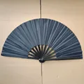 Classic 10 inch solid black foldable hand fan with black bamboo ribs for performance - Solid Black Style (A13)
