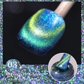 Reflective glass cat magnetic gel nail polish in blue-green gradient shade 03 - Phantom Quicksand Cat Eye 03
