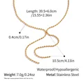 Detaillierte Größentabelle mit 39,5 cm Länge und Perlenbreite der Edelstahl-Halskette - Reiskörner-Kette Y-Form Halskette (YYN025357)