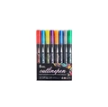 Set da 8 pennarelli a doppia linea contorno impermeabili in scatola di plastica - Stile A / Confezione da 8