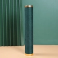 Dark green velvet single-tier bracelet display stand with gold metal end caps - Single Cylinder Green