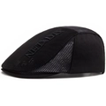 Boina de verano para hombre en malla negra con bordado lateral y visera curva - Negro