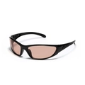 Gafas de sol Y2K plateadas de estilo deportivo con montura envolvente y cristales rosas - Montura Negra Lentes Marrón Claro