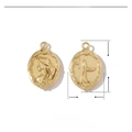 Detail showing 18mm golden stainless steel oval pendant with mermaid and whale tail relief - Gold Mermaid (VG371)