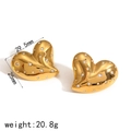 Orecchini a cuore dorati lucidi con strass incastonati, misura 29,5mm x 25mm - Cuore Oro Con Strass (TE6668-CZ)