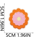 Detail view of 5cm flower embroidery patch with colorful threads and precise dimensions - Style 2 (Multicolor Flower)