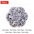 200pcs multi-size black and white googly eyes set in a flower-shaped storage box - Box 17 (Mixed Sizes 200pcs)