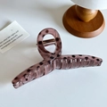 Pince à cheveux motif écaille de tortue en résine translucide pour coiffure élégante - Forme de Ruban Café Gris 13cm