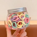 Elastici per capelli colorati ad alta elasticità in barattolo trasparente con tappo - Barattolo / 1# Anelli per Capelli Serie Ragazza (140 Pezzi)