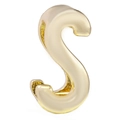 Polished 10mm golden alloy letter S slider bead for DIY bracelets and jewelry - 10mm Full Drill Letter / S