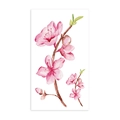 Watercolour pink cherry blossom temporary tattoo sticker with floral branch design - Watercolor Pink Cherry Blossom Branch Style (LY010)