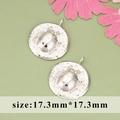 Ciondolo tondo in metallo argento con motivo a cappello di paglia, misura 17,3 mm per fai da te - MF6902B-Cappello di Paglia Argentato