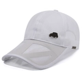 White breathable mesh baseball cap with SUV metal badge and sport tag detail - Adjustable / White