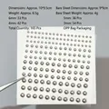Silver metallic semi-round pearl stickers in 3mm to 6mm sizes for DIY hair and nail art - Silver Plated (Silver) / 165pcs (3/4/5/6mm)
