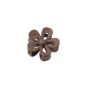 Matte dark coffee flower hair claw clip with large hollowed petals and spring closure - Hollow - Brown Coffee