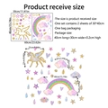 Maßangaben für Regenbogen Einhorn Wandsticker Set mit zwei 30x40cm Bögen - Einhorn Regenbogen Stil (XC8005-NH)