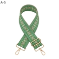 Adjustable geometric diamond woven strap with gold metal buckles for shoulder bags - Silver Clasp / Green
