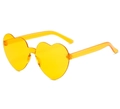 Translucent heart-shaped rimless sunglasses in bright yellow for fashion parties - Yellow