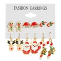 Weihnachts-Ohrring-Set mit Lebkuchenmann und Rentier-Motiven in festlichen Farben - HS503-5
