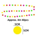 Guirnalda arcoíris de 4M con 40 discos coloridos de 5CM para decoraciones de fiesta - Círculo de 4m (40 Piezas) / 5CM de diámetro