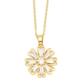 Minimalist gold sunflower necklace with sparkling baguette-cut petal accents - Flower