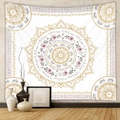 Tapiz de mandala bohemio con patrones dorados y rosas para decoración de pared - 73X95CM / Tela Cepillada