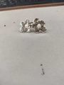 Perno in Argento/Lega/Perla finta / Stile Perla a Fiore Martellato Argento