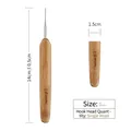 Bamboe haaknaald voor dreadlocks extensions met een enkele metalen punt van 1,0 mm groot - 1.0mm Enkele Haak