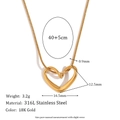 Minimalistische hartketting met 18K gouden coating en dunne slangenketting van staal - Dunne Slangenketting Minimalistische Hart hanger / Goud