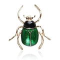 Spilla a coccinella in smalto verde con finitura in polvere d'oro e base in metallo dorato - Verde Smeraldo