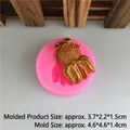 Pink silicone mold in goldfish shape for chocolate and fondant with 4.6cm size - Style 1 Small Goldfish (Mold 4.6*4.6*1.4cm)