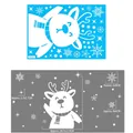 Christmas window sticker featuring white reindeer and snowflakes in 25x35cm layout size - XC030