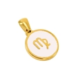 18K gold plated titanium steel Virgo constellation necklace with white shell inlay pendant - Virgo - Single Pendant