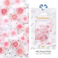 Set de decoración de uñas con rosas resina rosa melocotón 3D y perlas en cartón - #02 Rosa Melocotón Rosa Mezclado