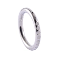 Silver stainless steel hinged ring with hammered texture for nose or ear piercings - 2# Silver - Faceted Texture
