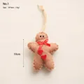 Handmade gingerbread man wool felt ornament with red ribbon and heart details, 10x8cm size - Gingerbread Man No.1 Pendant