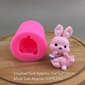 Stampo in silicone per coniglio 3D per cioccolato e candele con modello coniglietto rosa - Coniglio con Zaino