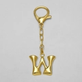 Polished 18k gold plated letter W keychain accessory for handbags and backpacks - Letter W