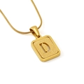 Collar de acero inoxidable dorado con colgante de letra D y acabado arenado - Letra D / Dorado