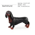 Realistic Dachshund dog figurine toy, black and brown miniature animal model for kids - Dachshund (PL127-1277)