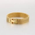 Bracelet chaîne Franco en acier inoxydable doré pour hommes avec fermoir à boucle - Style Or (KB130184-KFC)