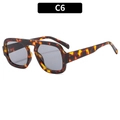 Trendy oversized sunglasses with tortoiseshell frames and gray lenses, C6 model variant - Leopard / Grey Lenses
