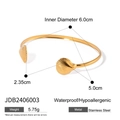 Bracciale a rigido in acciaio inossidabile dorato con stelle marine e conchiglie, 6 cm - Bracciale con elemento a capasanta dorato(JDB2406003)